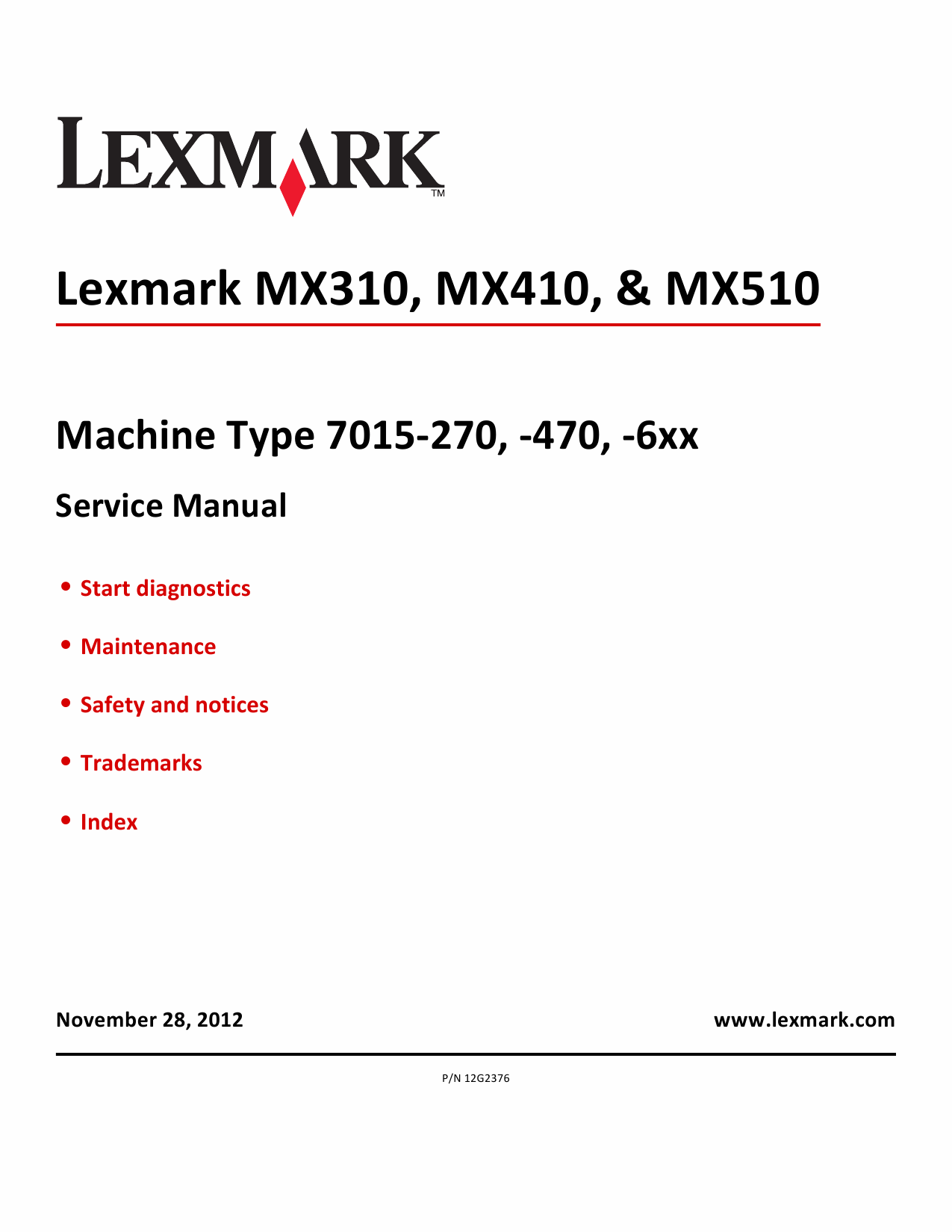 Lexmark MX MX310 MX410 MX510 7015 Service Manual-1